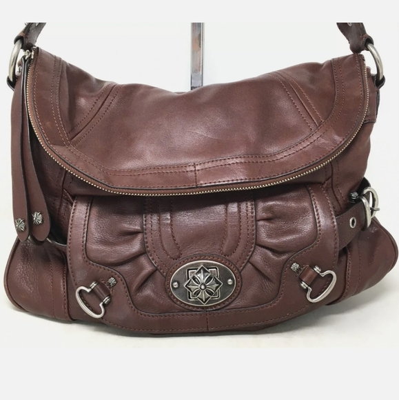 B Makowsky Stash Flap Shoulder Handbag - Picture 2 of 10